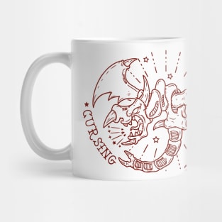 Cursing dragon - lines Mug